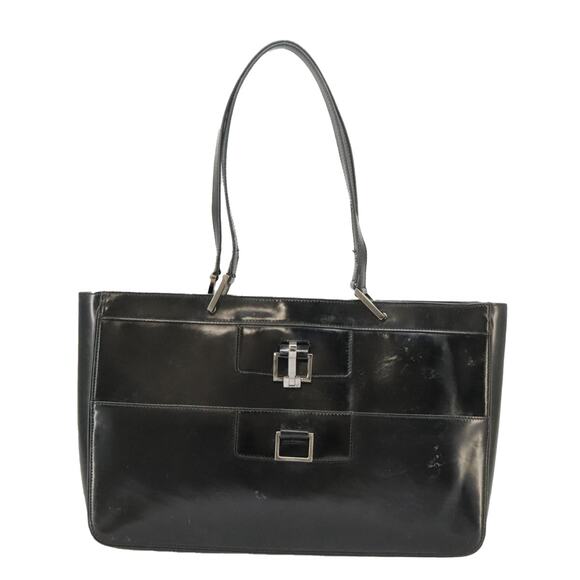 GUCCI Tote Bag Patent Leather Black Silver 002 002 - Picture 2 of 16